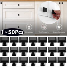 1 50PCS Kitchen Cabinet Knobs Hardware Drawer Cupboard Handle Pulls Black Square