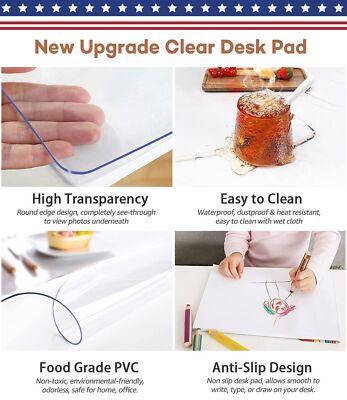 Clear Desk Pad Blotter Mats Office Table Protector On Top Of Desks For