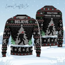 BBigfoott Ugly Christmas Sweater, Funny SSsquatchh Holiday Sweater holiday gift