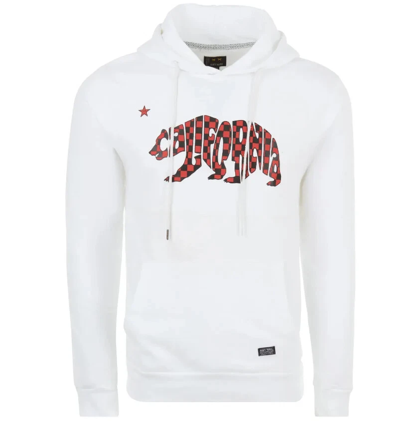 Navy Yard California Bear Logo White Hoodie Adult Hooded Sweatshirt