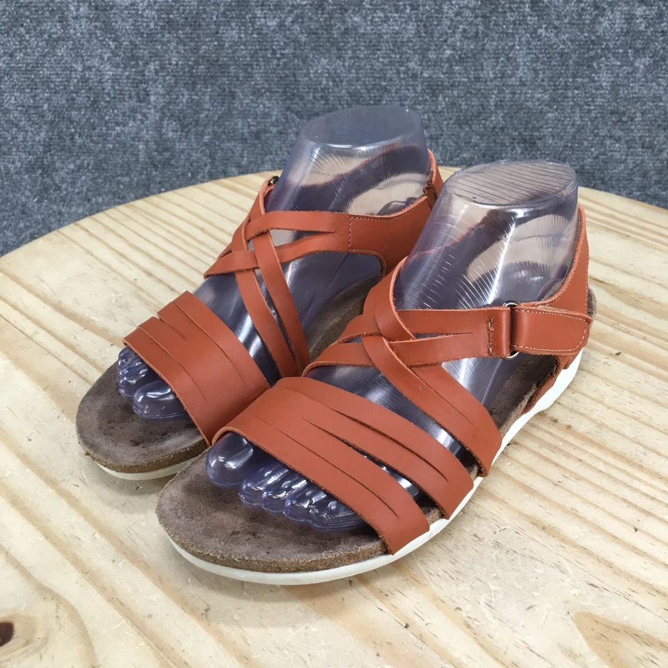 Sandalias Munro para mujer 8 M Kaya con tiras naranja gancho y lazo informales punta abierta parte superior baja Foto 3 de 4