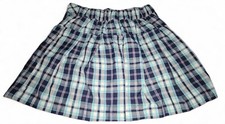 Justice Plaid French Navy Blue White Purple Pull On Pleated Skort Medium