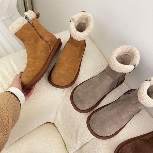 Bottes femmes mocassin pantoufles d'hiver chaudes bottes de neige doublure en laine chaussures taille - Photo 1 sur 14