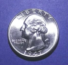 1947-D Washington Quarter Gem BU  BLOWOUT