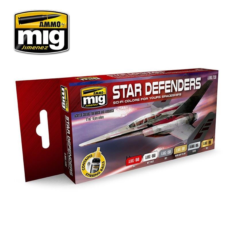 Ammo by Mig Mig7130 Star Defenders Sci Fi Acrylic Paint Set