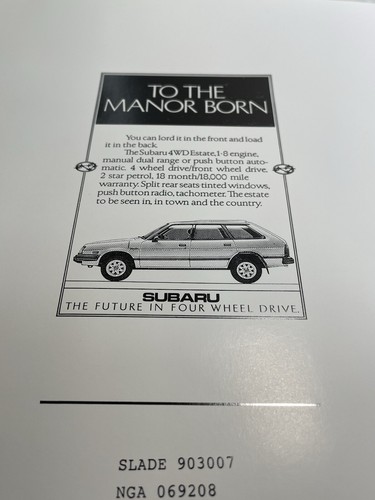 Información de prensa emitida por el concesionario Subaru obras de arte en blanco y negro carpeta Subaru - Imagen 7 de 8