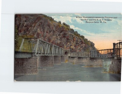 #ad #ad Postcard New and Old B amp; O Bridges Harper#x27;s Ferry West Virginia USA $3.46