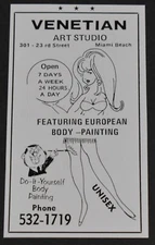 1974 Print Ad Florida Miami Beach Venetian Art Studio European Body Painting