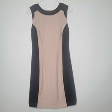 Calvin Klein Women Size 4 Sleeveless Polyester Blend Dress Pink Black Lined