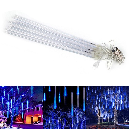 192/288 LED Meteor Shower Lights Fairy String Light Falling Rain Xmas Tree Party - Picture 13 of 23