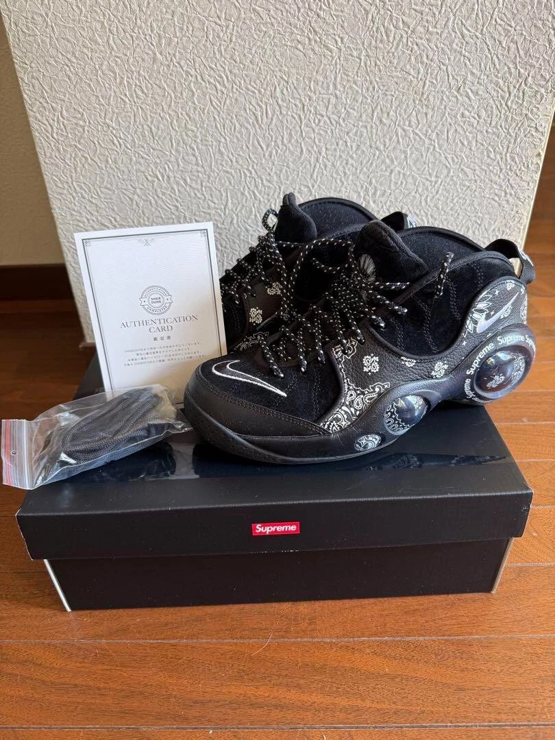 Chaussures Baskets Nike Supreme Air Zoom Flight 95 SP Noir Taille Homme US8 / JP26 EX