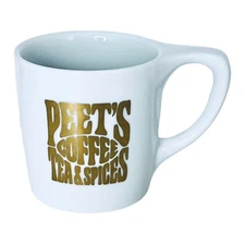 Peet's Coffee Tea & Spices notNeutral White Gold Lettering Mug NEW