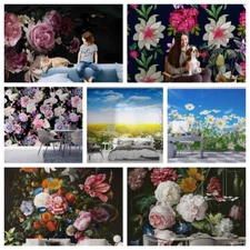 3D Floral Garden Color Self-adhesive Wallpaper Removable Wallpaper Wall Mural