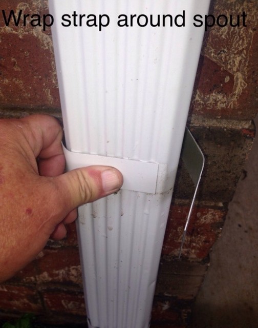 ALUMINUM WRAP AROUND RAIN GUTTER DOWNSPOUT STRAPS 2x3 W/Screws And Anchors , 4 for sale online
