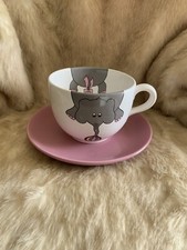 Waechtersbach Germany Elephant Design Oversized Coffee Cup Mug - Saucer(plate)