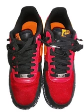Pre-owned Air Force 1 Premium '07 Men's US Shoe 8.5 /Black,Red, Orange