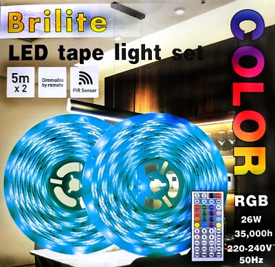 2x 5m LED RGB Strip Set |Bewegungsmelde 26W | XL Fernbedienung