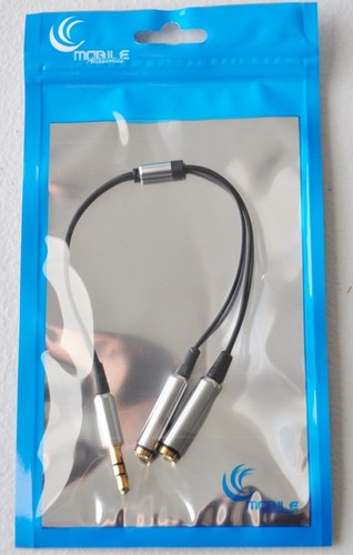 AUX SPLITTER CABLE FOR iphone 5 plus 4 4s 5s ipod car amp mp3 stereo audio pc - Picture 4 of 5