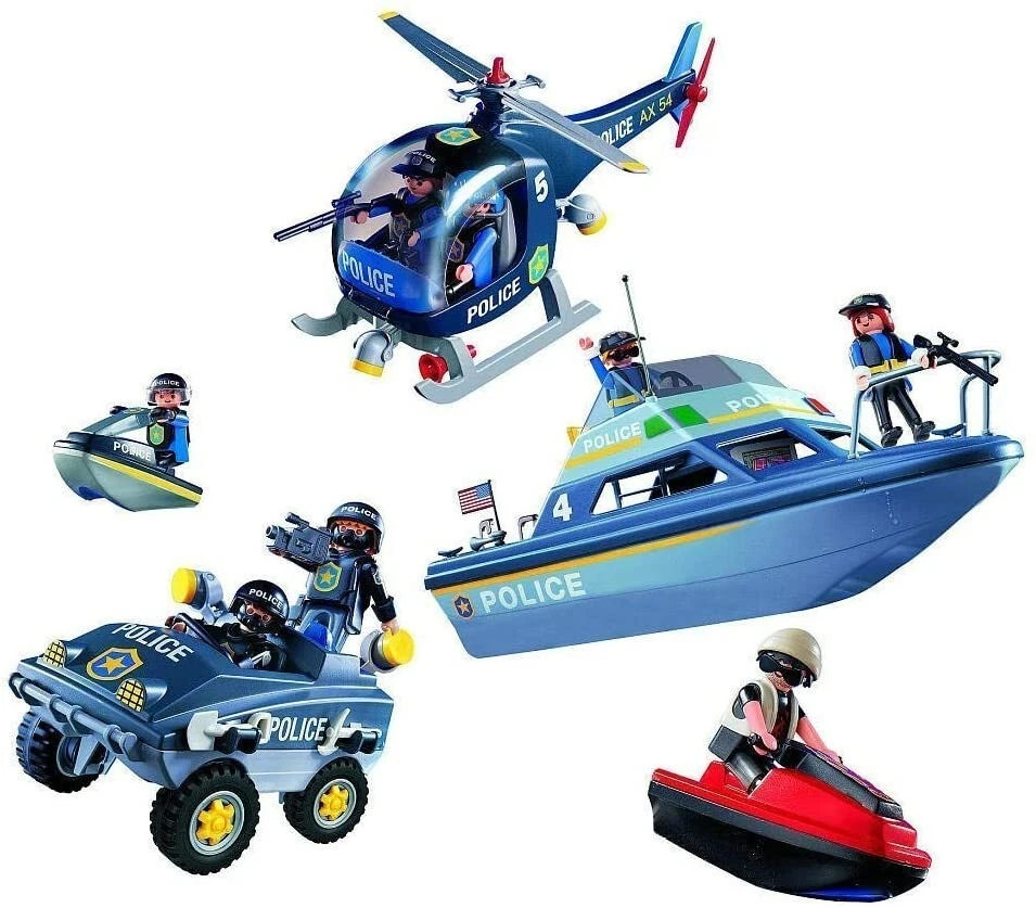 Playmobil 9043 Véhicules forces spéciales police NEUF commissariat voiture helic - Photo 2/2
