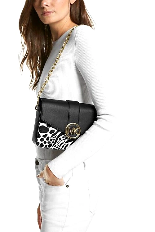 Bolso de Hombro MICHAEL KORS Carmen Estampado Animal Cadena Dorada NUEVO🎀NUEVO CON ETIQUETAS 🎀NUEVO EN PAQUETE Foto 4 de 4