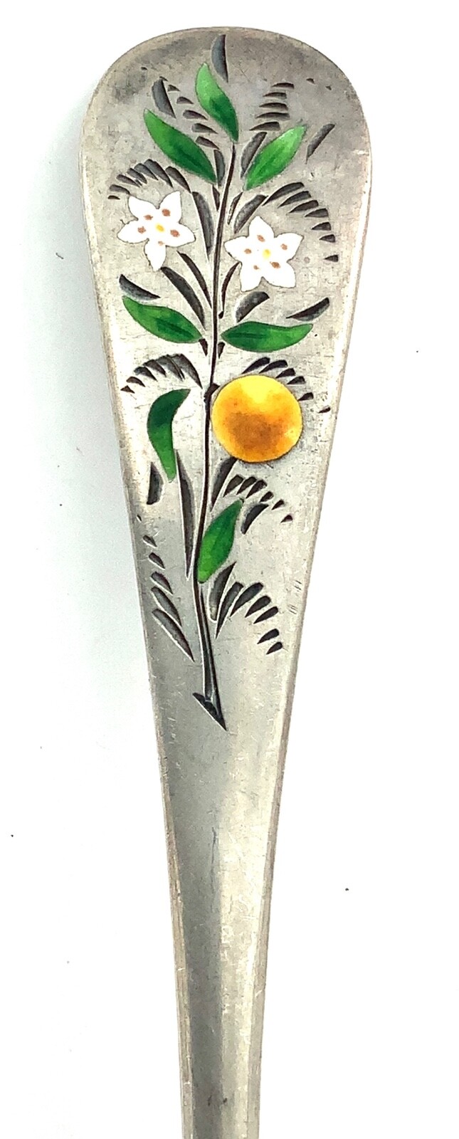 Vintage Mechanics Sterling Co. San Bernardino, CA. Enamel, Silver Souvenir Spoon