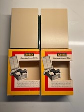 2 Vintage KODAK SLIDE COMPARTMENT FILE No.330 Turquoise Beige Slide Capacity 240