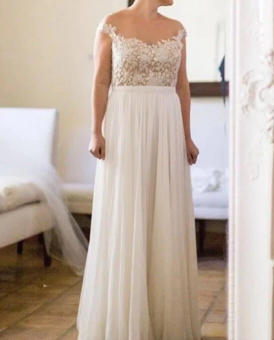 Vestido de novia Reem Acra Juliet, talla de novia 16, cuentas, seda, calle talla 10 $5995 nuevo Foto 4 de 4