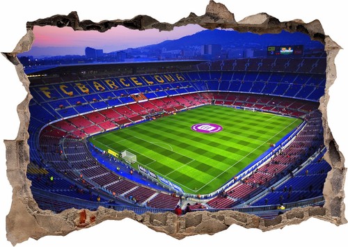 Nou Camp Barcelona Stadium Football 3d Smashed Wall View Sticker Poster Art 699 - Picture 2 of 2