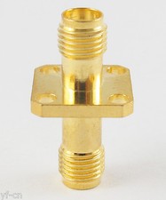 100x SMA RF Adapter Connector SMA Female To SMA Female Jack Panel Mount 4 poles