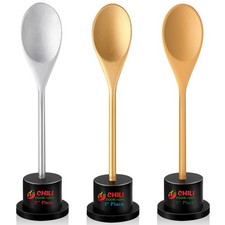 3 PCS Chili Cook Off Spoon Award Trophies Wooden Base 1st 2nd 3rd Prize Gift