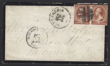 Mourning Cover with pair of #210 Alexandria to Richmond VA