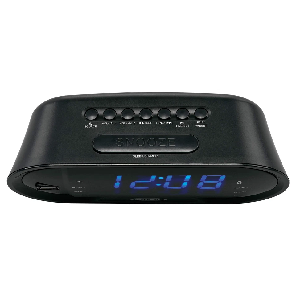Jensen JCR-298 JCR-298 AM/FM Dual-Alarm Digital Clock Radio with Bluetooth - Image 2 of 4