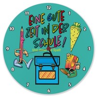 Schulkind Wanduhr Aus Alu Mit Spruch: Gute Zeit Und Viel Spaß!