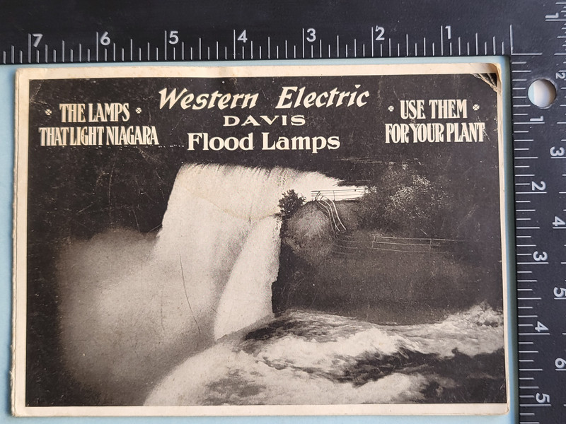 20thC brochure Western Electric Company flood lamps for Niagara falls train yard