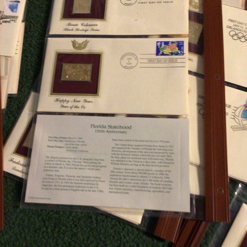 38-FDC GOLDEN REPLICAS OF US STAMPS WITH 22KT SURFACES - 1992 - 1999 - Picture 3 of 3