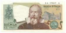 2000 LIRE BANCA D ITALIA GALILEO GALILEI SERIE SOSTITUTIVA XA-A 08/10/1973 qSPL