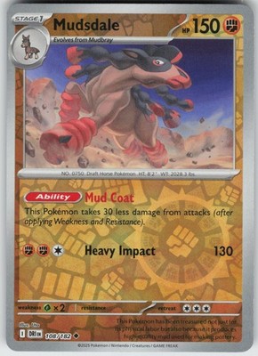 PO-03 Reverse Holo Mudsdale 108/182 Uncommon SV10: Destined Rivals