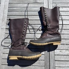 LL Bean 16" Hunting Special Order Duck Boots Men Sz 9 Rare Made In The USA Brown