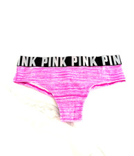 Victoria's Secret PINK Logo Cheekster Panty Purple Marl Wide Band