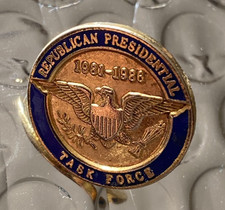 Vintage Republican Presidential Task Force Lapel Pin  1981 - 1986 Reagan Era