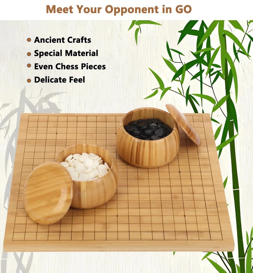 SPP Chinese Go Board (Weiqi) & Chess Board(Xiangqi) Game Set – Bamboo Board - Image 2 of 4