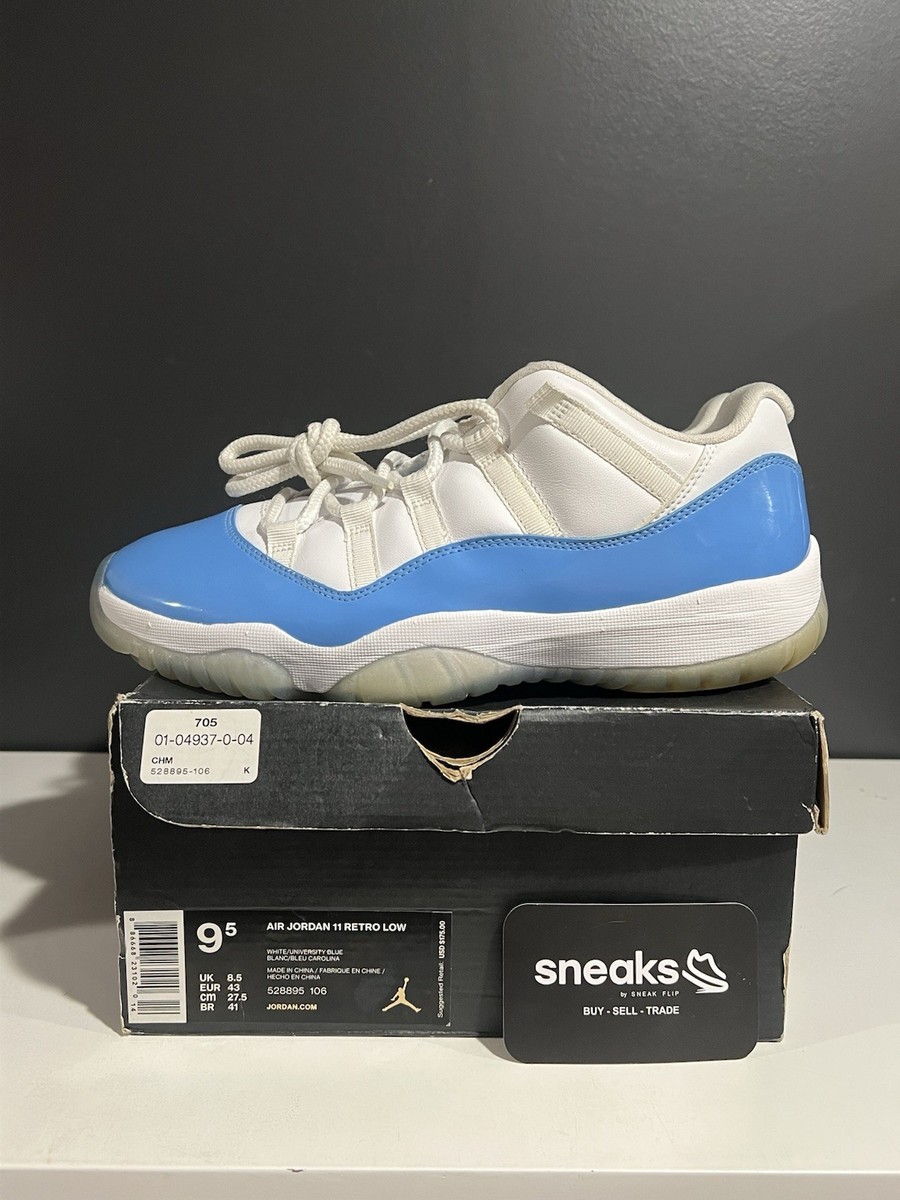Jordan 11 Retro Low UNC Blue OG Rare Sneakers 528895-106 US 10 - Preowned Air Jordan 11 Retro Low  main image 3