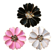 Button Covers Rhinestone Flower Shaped Decoration Button Covers For Everybody