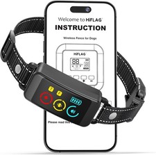 Smart Wireless Dog Fence   Rechargeable, Adjustable, AI Stable Signal, 1 Acre