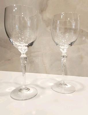 Lenox Aria Crystal Twisted Stem Water/Red Wine Glasses - SET OF 2 - EUC!