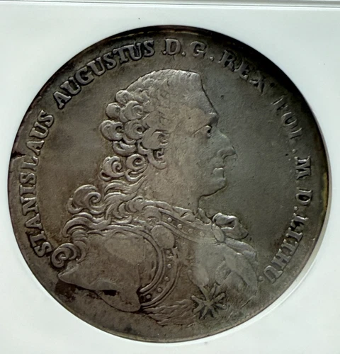 POLAND THALER 1766   VERY RARE VF 30 GRADED NGC