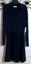 89Th & Madison Women's Sweater Knit Dress Size L Long Sleeve Nacy Blue