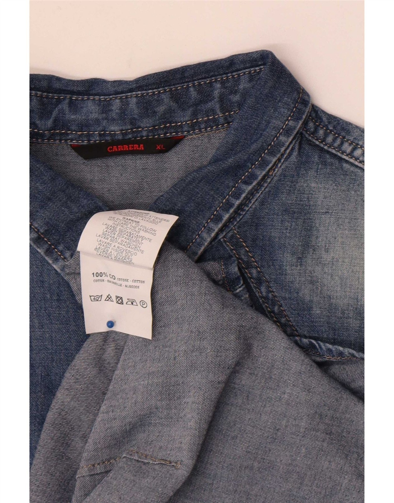 Carrera Womens Denim Shirt UK 18 XL Blue Cotton DC13 image 3