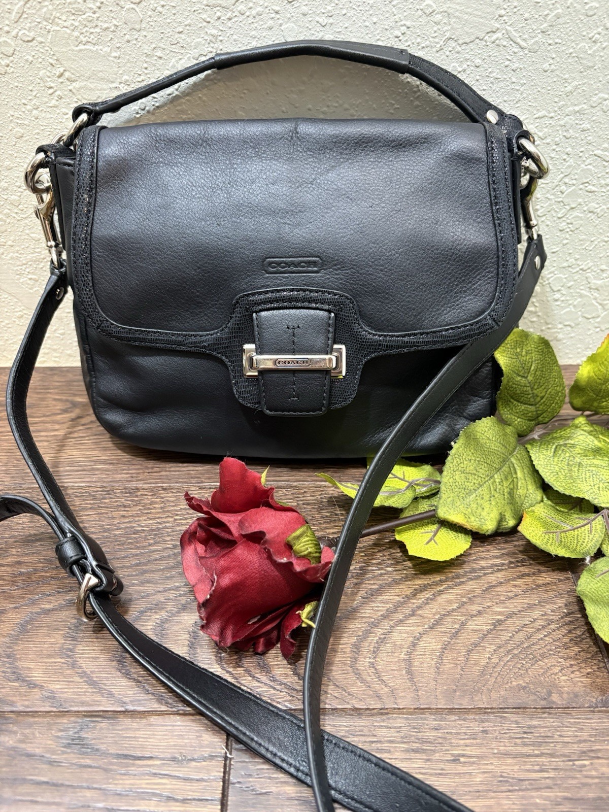 COACH Y2K Taylor Flap Leather Satchel Handbag Crossbody Sparkle F25206