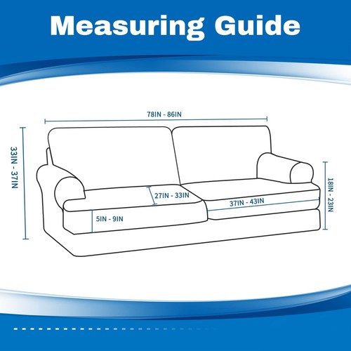 3-Piece T-Shape Velvet Stretch Sofa Cover for Extra-Wide 2 Cushion Sofa, Soft... - Picture 6 of 6